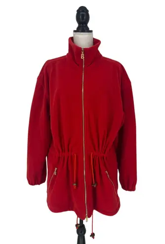 Bogner Vintage Fleece Drawstring Waist Jacket in Red Size L