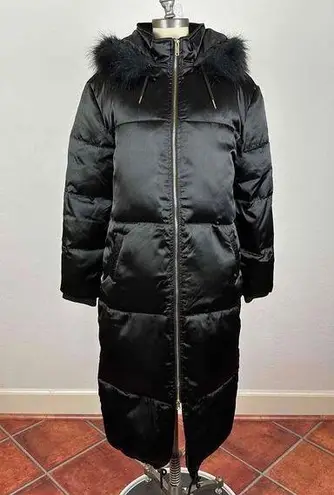 Missguided NWT Longline Hooded Puffer Coat w/ Fur Trim Hood