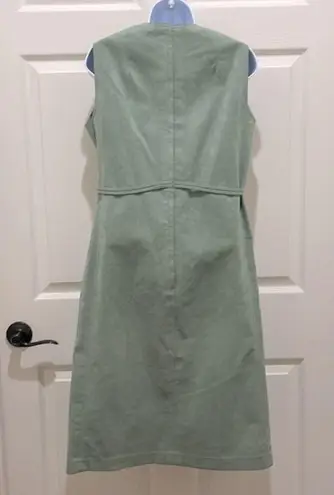 Nat Kaplan Couture Vintage Green Ultra Suede Sleeveless Sheath Dress Size 8