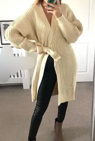 ZARA Chunky Wrap Front Knit Cardigan