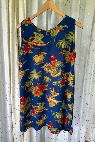Kisses & Hugs USA Vintage Hawaiian Tropical Novelty Palm Trees Mini Dress XL