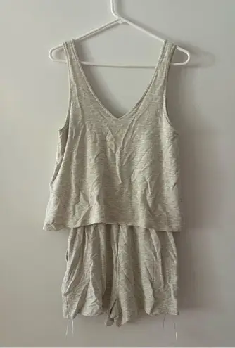 NWT Monrow Supersoft Tank Romper in Ash Size XS Gray