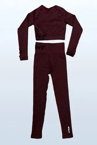 ECHT NWOT Arise Comfort Leggings and Arise Scrunch Top Set in Berry, XS