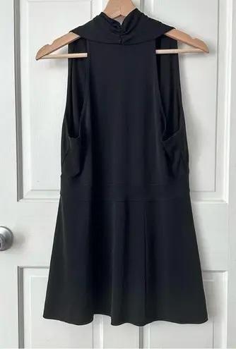 Karen Kane Sleeveless Black V-Neck Stretchy Halter Top A-Line Size XL