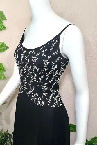 Tiffany Designs Tiffany Design Silk Vintage 1990’s Leaf Vine Black Gown Dress