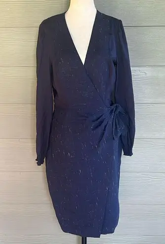 Rebecca Taylor Wool Blend Navy Cross Hatch Dress