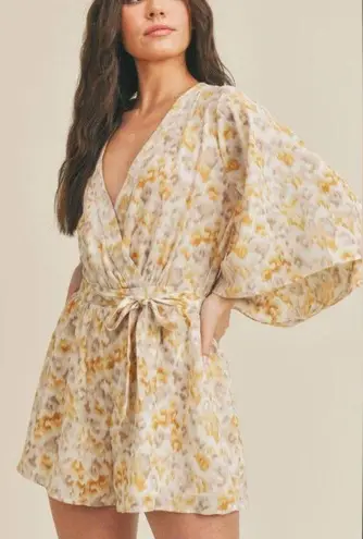 SADIE & SAGE Girl From Ipanema Romper – Taupe Gold – Size Small Tan