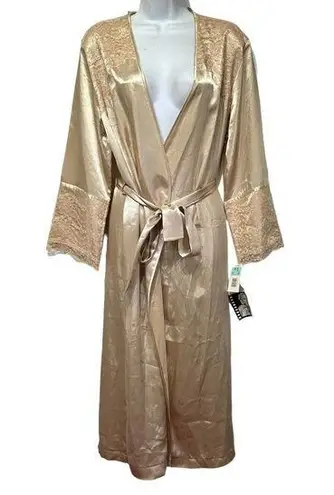 Marilyn Monroe Vtg  by Warners Silk Satin Gold Robe Sheer Lace Sleeves Size P/S