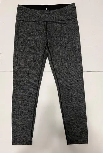Tuff Athletics Leggings Womens Large Running Zip Pocket Black Gray Yoga Pants