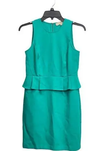 Loft [] Peplum Scuba Teal Dress Sz 0 Petite
