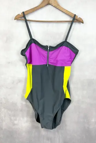 Athletech One Piece Swimsuit Womens 16 Colorblock Full Coverage Sporty Beachy