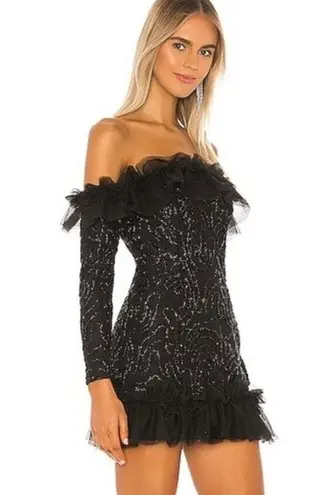 Camila Coelho NWT  black lace Suzette Off Shoulder Mini cocktail glam dress