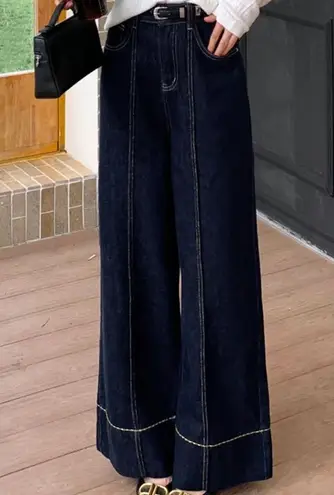 Commense Wide Leg Denim Jeans size small Blue