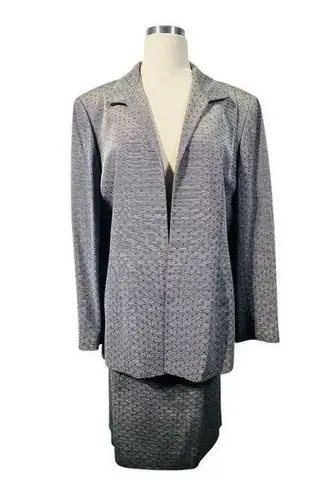Dana Buchman Petite Gray Textured Skirt Suit Business Professional Plus Size 16P