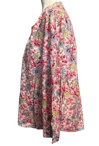 Amour Vert Organic Cotton Floral Boho Floral Blouse Top Size Large