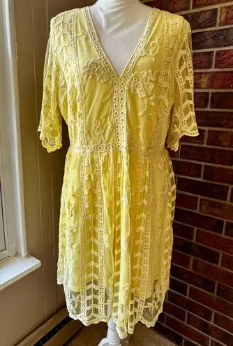 Chic Butter Yellow Lacey Midi Dress Lacey Boho Chic Feminine Girly Vacation Vibe Size undefined