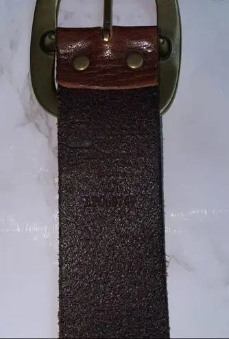 Linea Pelle Pierced Studded Brown Genuine Leather Belt Size L