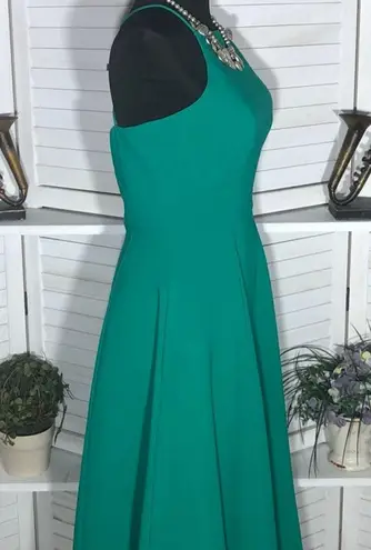 Black Halo NWOT Perth Dress Halter Full Swing Midi Fit-and-Flare Emerald Green 4