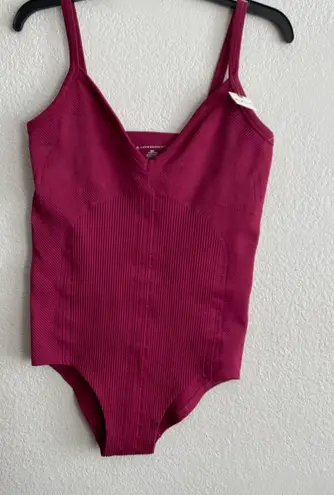 Anthropologie 🆕  Burgundy Seamless Bodysuit/Bathing Suit M/L🆕