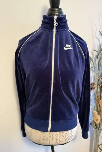 Nike Vintage  Women's Velour tracksuit‎ jacket , Blue Size Medium