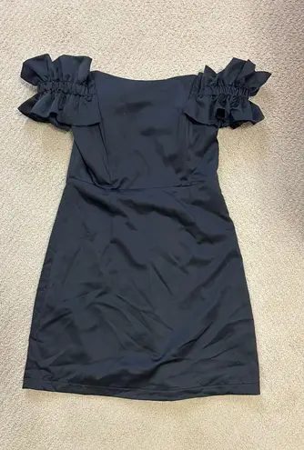 Boutique Do+Be Black off the shoulder ruffle mini dress