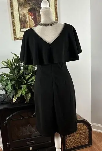 Stella & Julie Women Dress Black Size 6 Cap Sleeve Zipper Closure Embellished