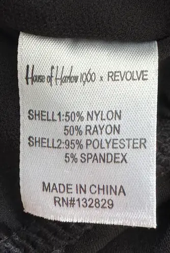 House of Harlow Revolve x 1960 Black Velvet Stripes Tie Front Bodysuit, size XS