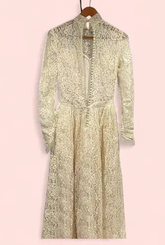 Handmade Vintage 40’s-50’s creamy lace sweetheart princess wedding dress gown bride dream