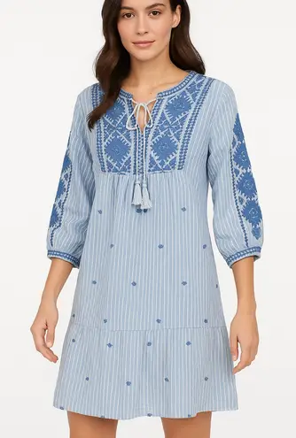 Johnny Was Workshop Boho Western Embroidered Peasant Tunic Dress XL