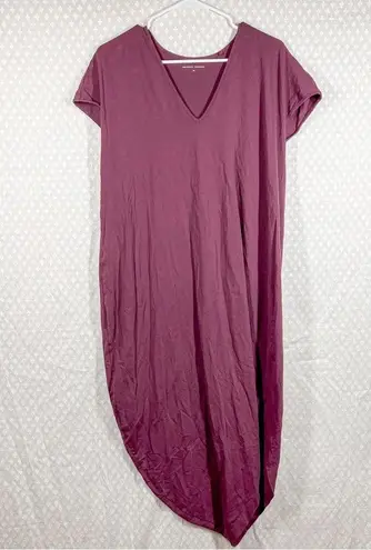 Universal Standard Maroon V Neck Short Sleeve Midi Dress