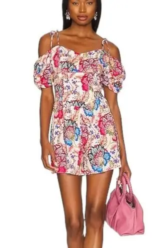 MISA Los Angeles Ruchika Floral Puff Sleeve Romper Size M NWT