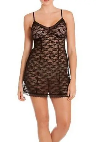 None Secret Treasures Lace See Through Teddy Black Lace Chemise Model Lingerie Sexy