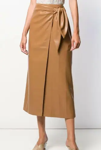 NWT Nanushka Amas Faux Leather Skirt in Camel Brown Tan Size XS
