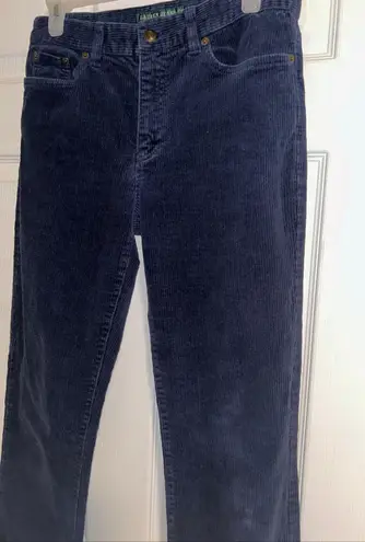 Ralph Lauren Lauren  Women's Corduroy Pants Size 4 Navy Blue Straight Leg Button