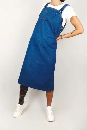 Vintage Denim Pinafore Jumper Dress | Size M Blue Size M
