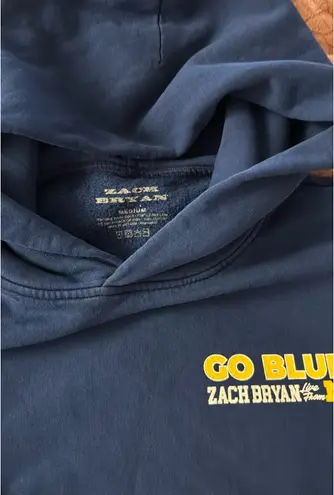 Zach Bryan Michigan Hoodie Blue Size M