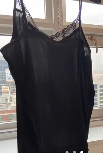 Gentle Fawn Black Lace Trim Slip Dress