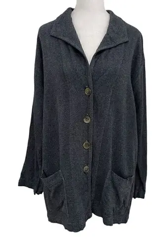 Cut Loose Linen Blend Blazer Jacket Nautical Navy Blue Lagenlook size Medium