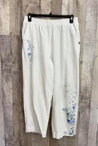 Nora Corbett Ladies’ Floral Pants 3XL White Casual Summer Lightweight Beach Size XXL