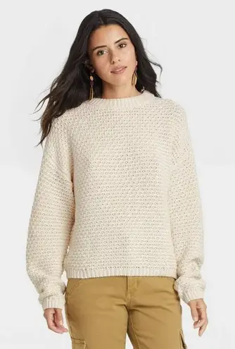 Universal Threads 2/$15 Universal Thread Off-White Textured Sweater - Image 1