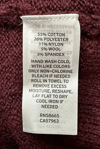 Treasure & Bond Sweater Turtleneck Long Sleeve Cotton Blend Burgundy W Small NWT