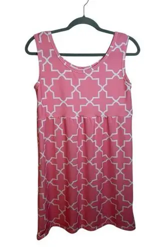 Lolly Wolly Doodle Pink Geometric Sundress