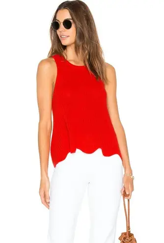 autumn cashmere Scallop Shaker Tank in Apple