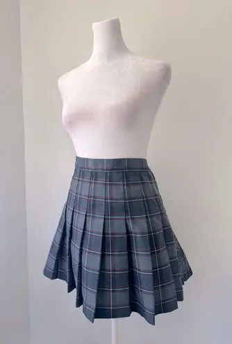 American Apparel  Navy Blue Plaid Pleated Mini Skirt