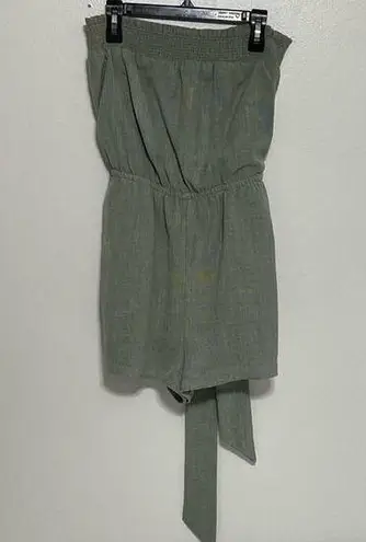 Lost + Wander Light Olive Green Strapless Romper Size XS NWOT