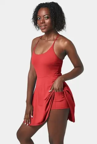 Halara Everyday Cloudful Padded Pocket 2-in-1 Activity Dress Poinsettia XS