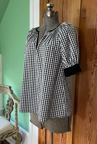 Tuckernuck Pomander Place Black & White Gingham Short Sleeve Top