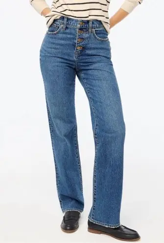 J. Crew factory full length wide leg jeans button fly 25 Blue