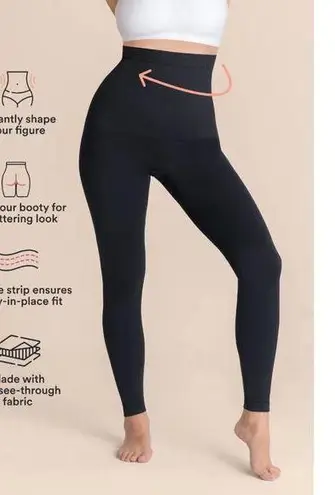 Empetua (L) Black High Waisted Shaping Leggings Shapewear from Shapermint Size L