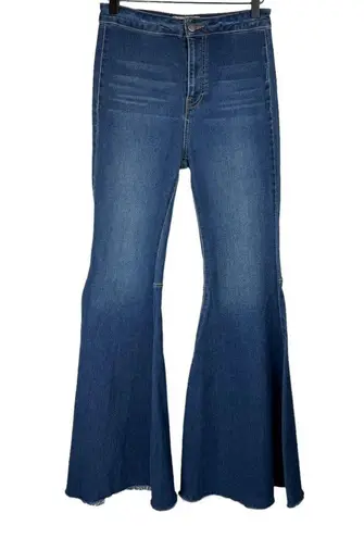 Free People  Just Float On Flare Jeans Sz 26 Dark Wash Denim Stretch Western